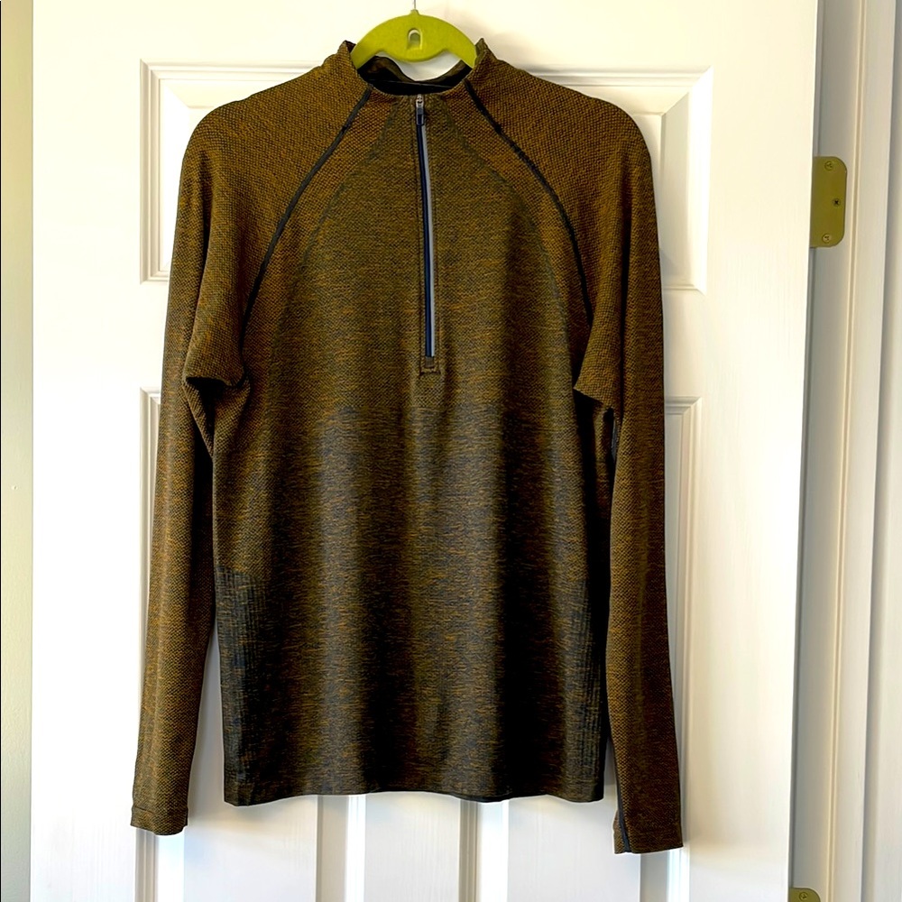 Men's Lululemon Brown orange Quarter-Zip Sweater M